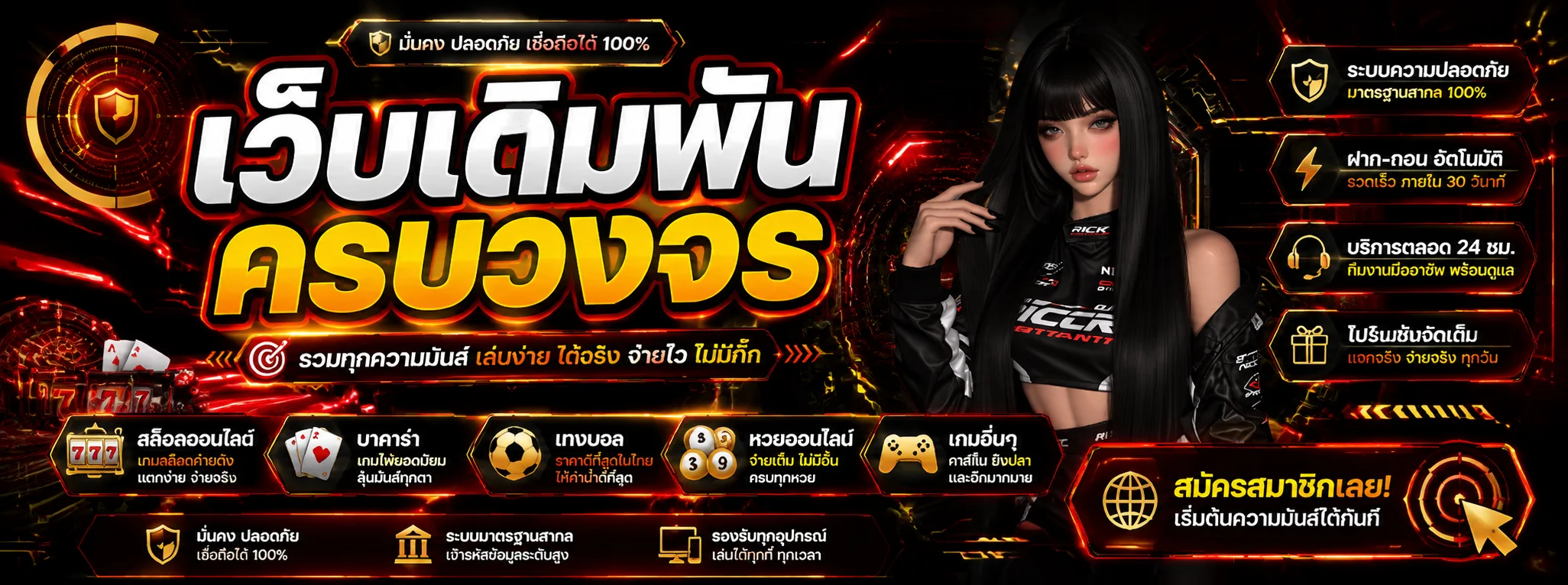 คาสิโนออนไลน์ THEONE2 บาคาร่าสด SA Gaming Evolution ดีลเลอร์สาว